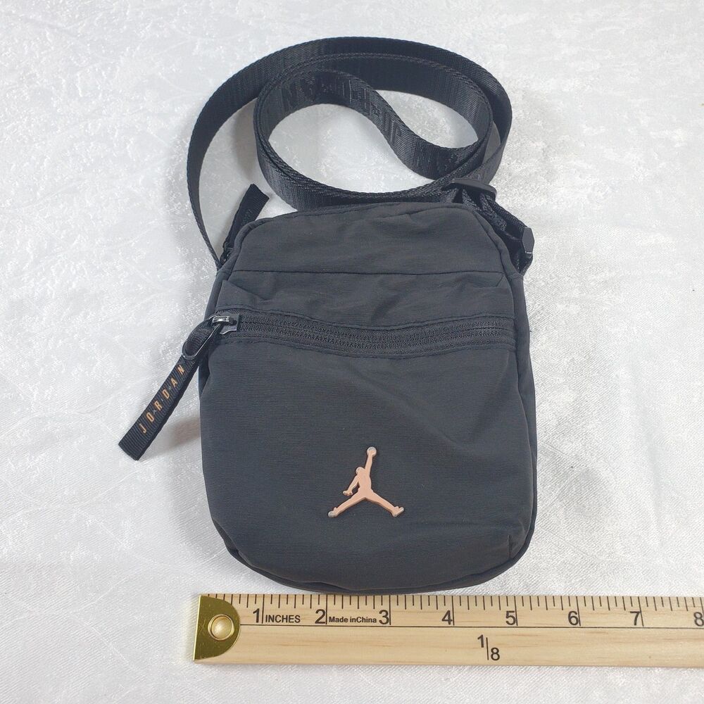 Jordan Jumpman Black Crossbody Festival Bag Adjustable Strap Rose Gold Logo - Picture 6 of 9